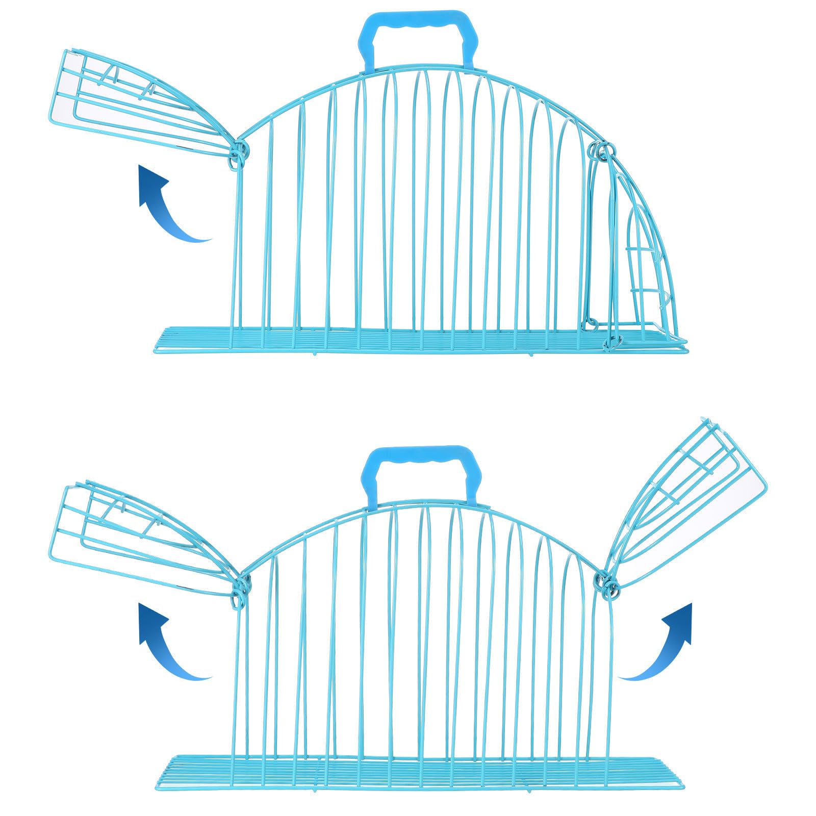 minkissy Jaula de Aseo para Gatos, Jaula de Ducha para Gatos, Jaula de baño para Gatos pequeños, Estructura de Hierro, diseño Transpirable, fácil de Guardar, Color Azul