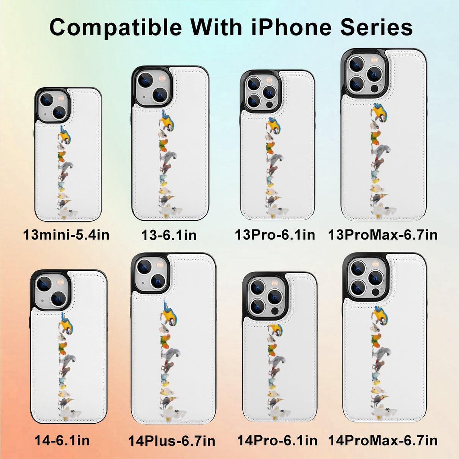 ♢iPhone12mini ケース 手帳型 ホワイト セキセイインコ 花柄 ♢iPhone12mini ケース 手帳型 ホワイト セキセイインコ 花柄