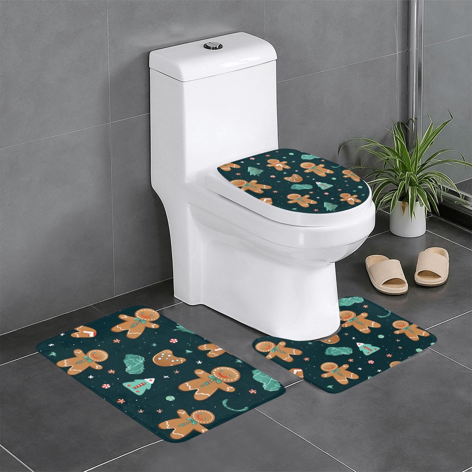 Tapis de bain antidérapant séchage rapide lot 3 motifs bonbon