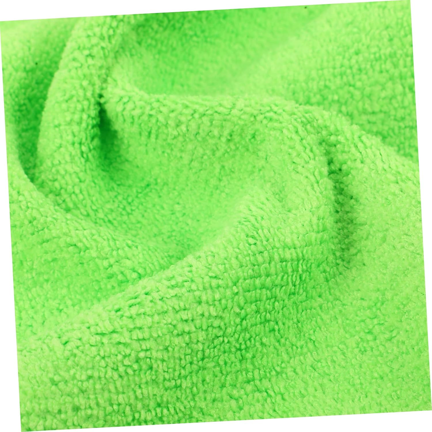 10pcs Reusable Microfiber Cleaning Cloths 30x30cm Green Car Detailing Towels High Absorbency Polishing Rags for Interior and Exterior Automotive Cleaning