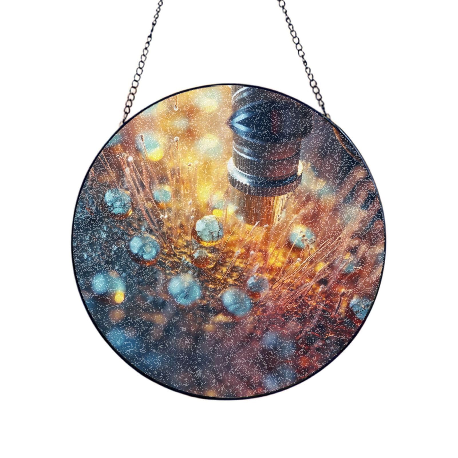 Phayah Macromolecule Print Stained Glass Window Hanging Sun Catchers Decoration Mother'S Day Birthday Gifts For Home Garden Porch 8in（20cm）