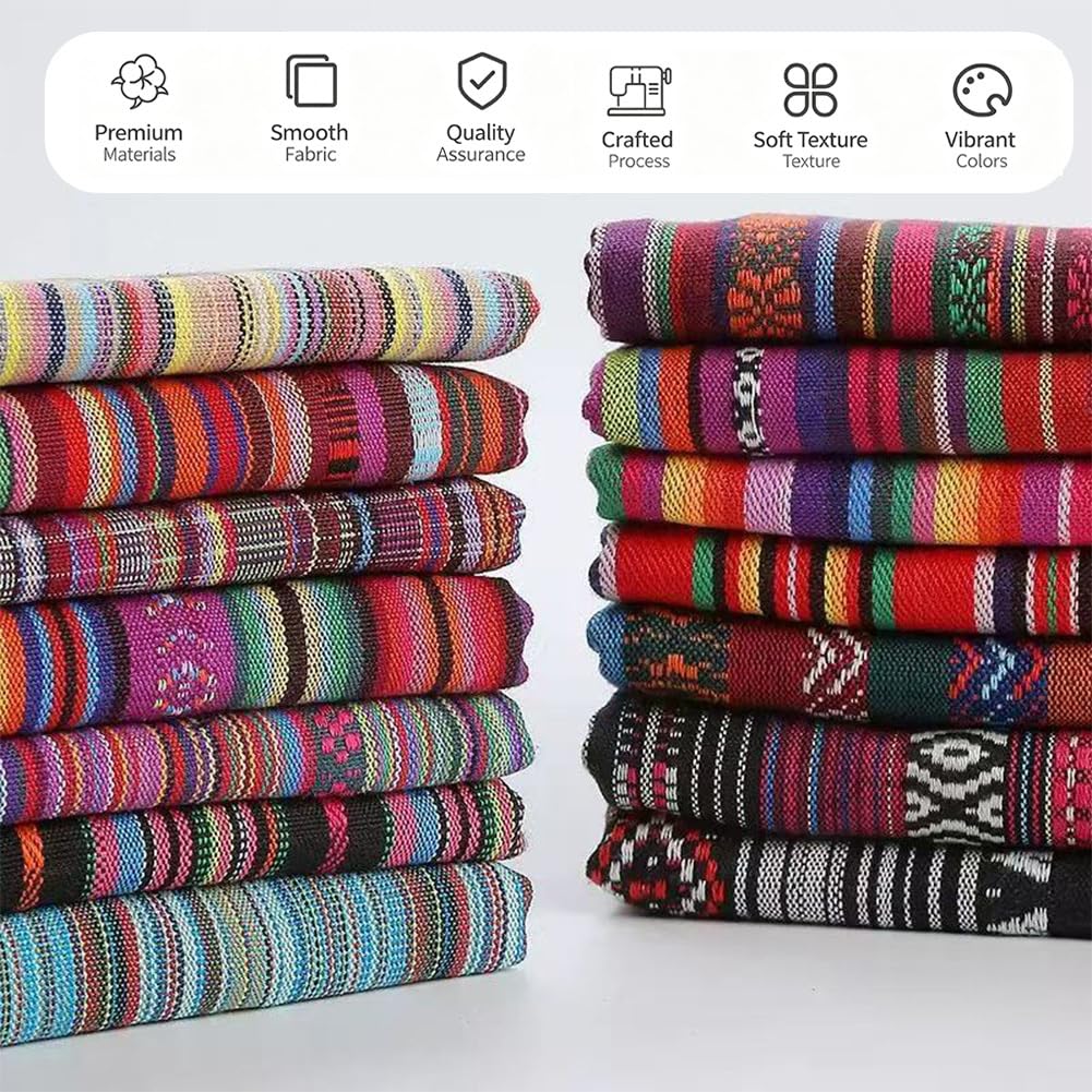 Tissu jacquard 1,5 x 3 m - Tissu d'ameublement bohème - Tissu décoratif - Tissu