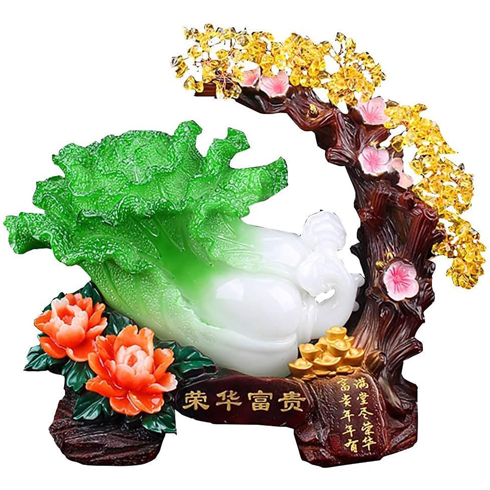 Arbre en cristal citrine Feng Shui et chou chinois décoratif 25cm