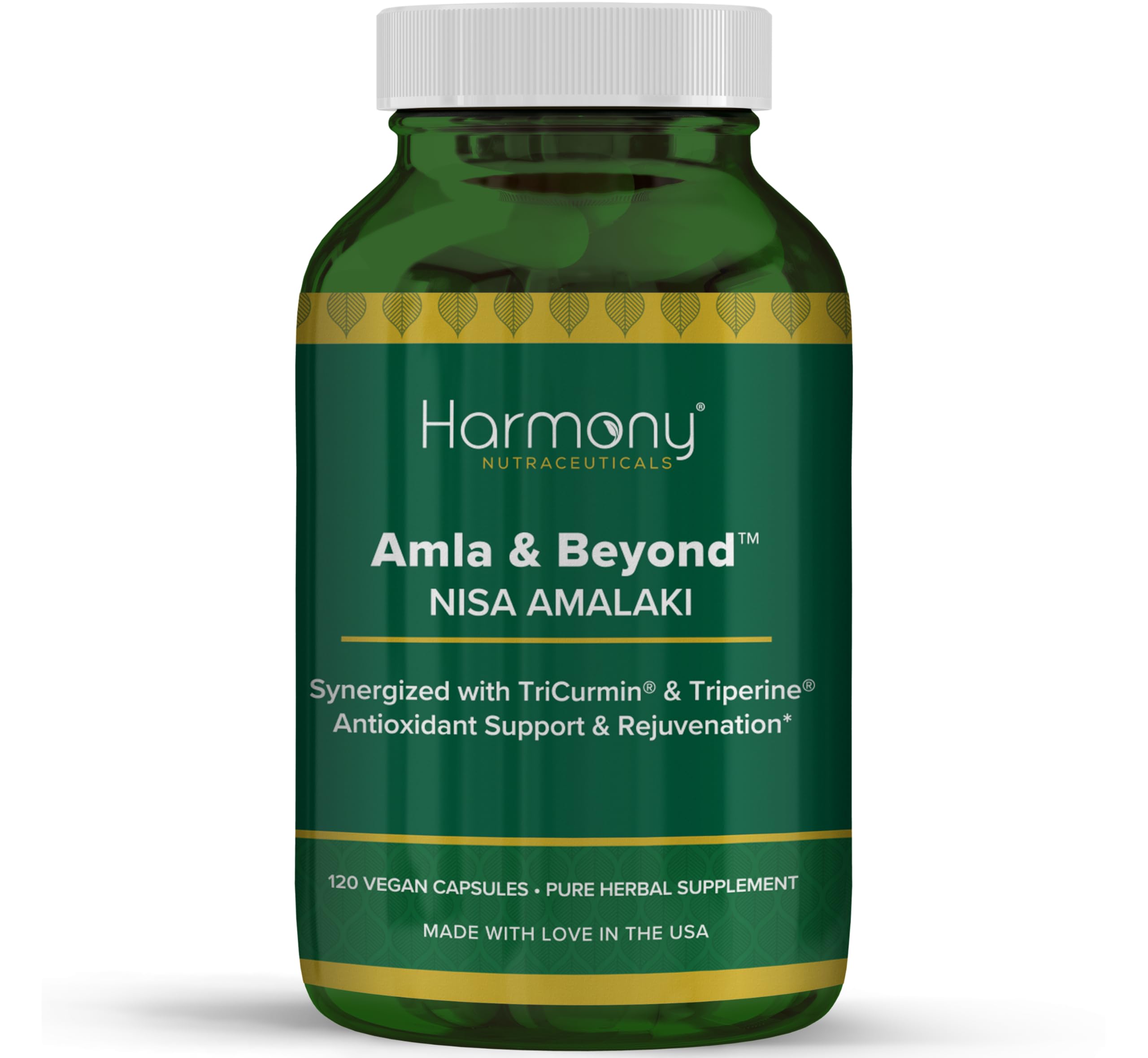 Harmony Nutraceuticals Amla & Beyond™ (Nisa Amalaki) Traditional Ayurvedic Herbal Formula with Amla, Turmeric & Triperine™, Vegetarian,120 Vegan Capsules I Made in USA