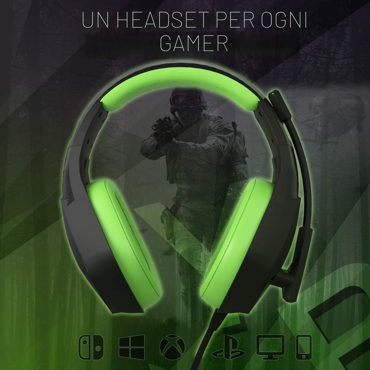 Orzly Cuffie da Gioco Bass Stereo per PS5 PlayStation 5, PS4, XBOX SERIES X|S, XBOX ONE, Nintendo Switch, Stadia, PC, MAC, Laptop Hornet RXH-20 Cuffie Gaming con Microfono [Edizione Sagano]