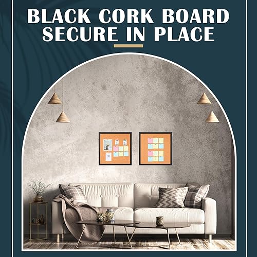 Miniatura 4 de Thyle 6 tableros de anuncios de corcho de 12 x 12 pulgadas, tablero de anuncios enmarcado para decoración de tablero de anuncios de 12 pulgada de