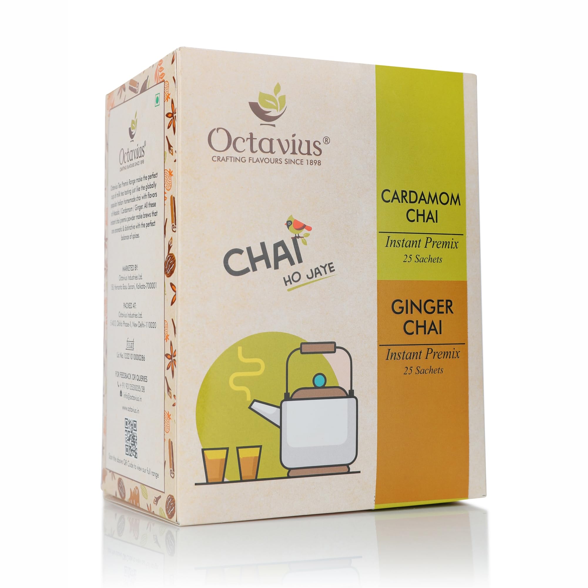 Octavius | Ginger & Cardamom Assorted 2 in 1 Premix Tea -50 Pouches | Economy Pack | Readymade Tea Mix | Ready Tea | Premix Tea Powder | Instant Tea | Tea Premix | 15Gm X 50 Sachets (B07S1T66GZ) Amazon Price History, Amazon Price Tracker