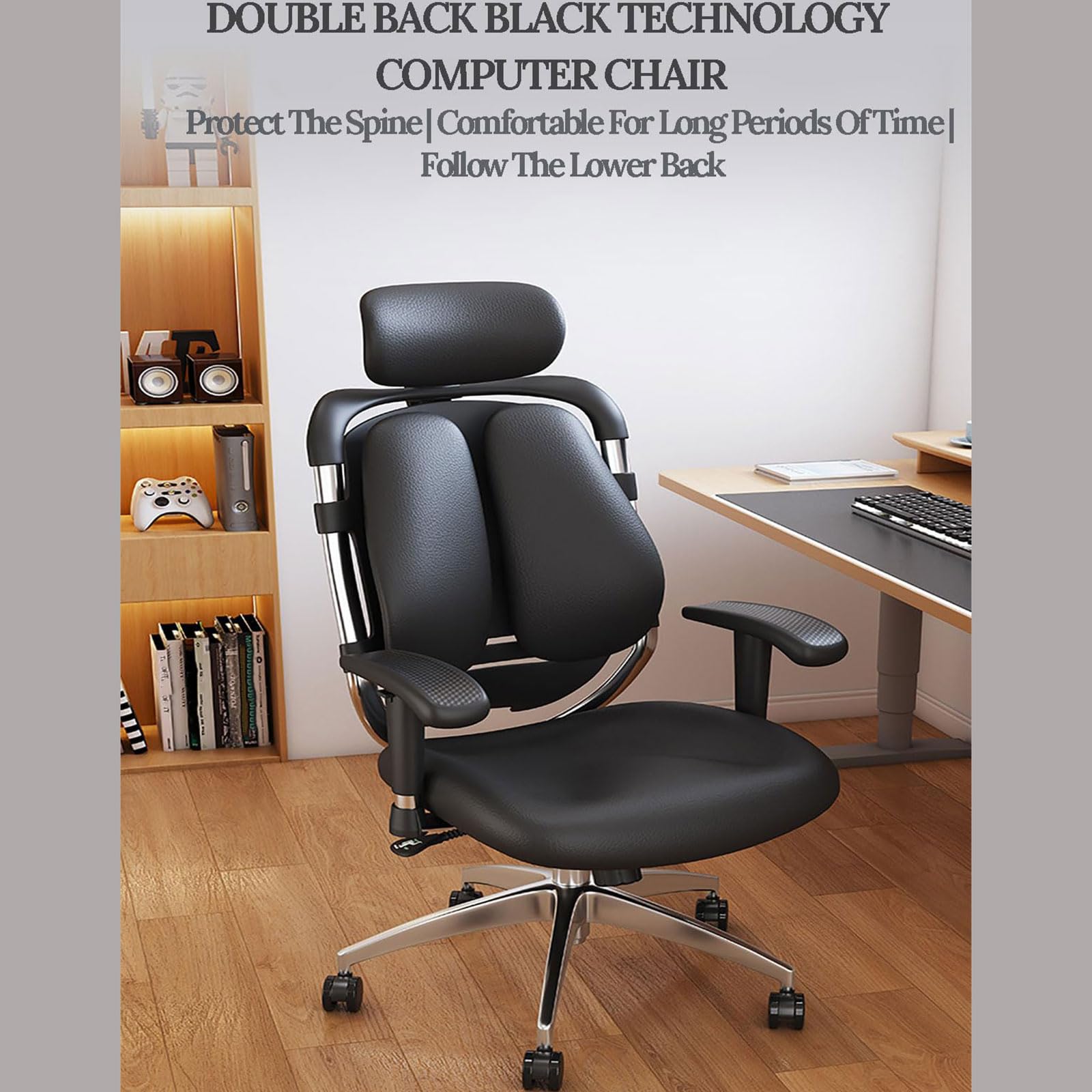 Sedia da ufficio da gioco, ergonomica, con schienale alto, con supporto lombare, reclinabile, per giocare e lavorare, design confortevole per lunghe ore