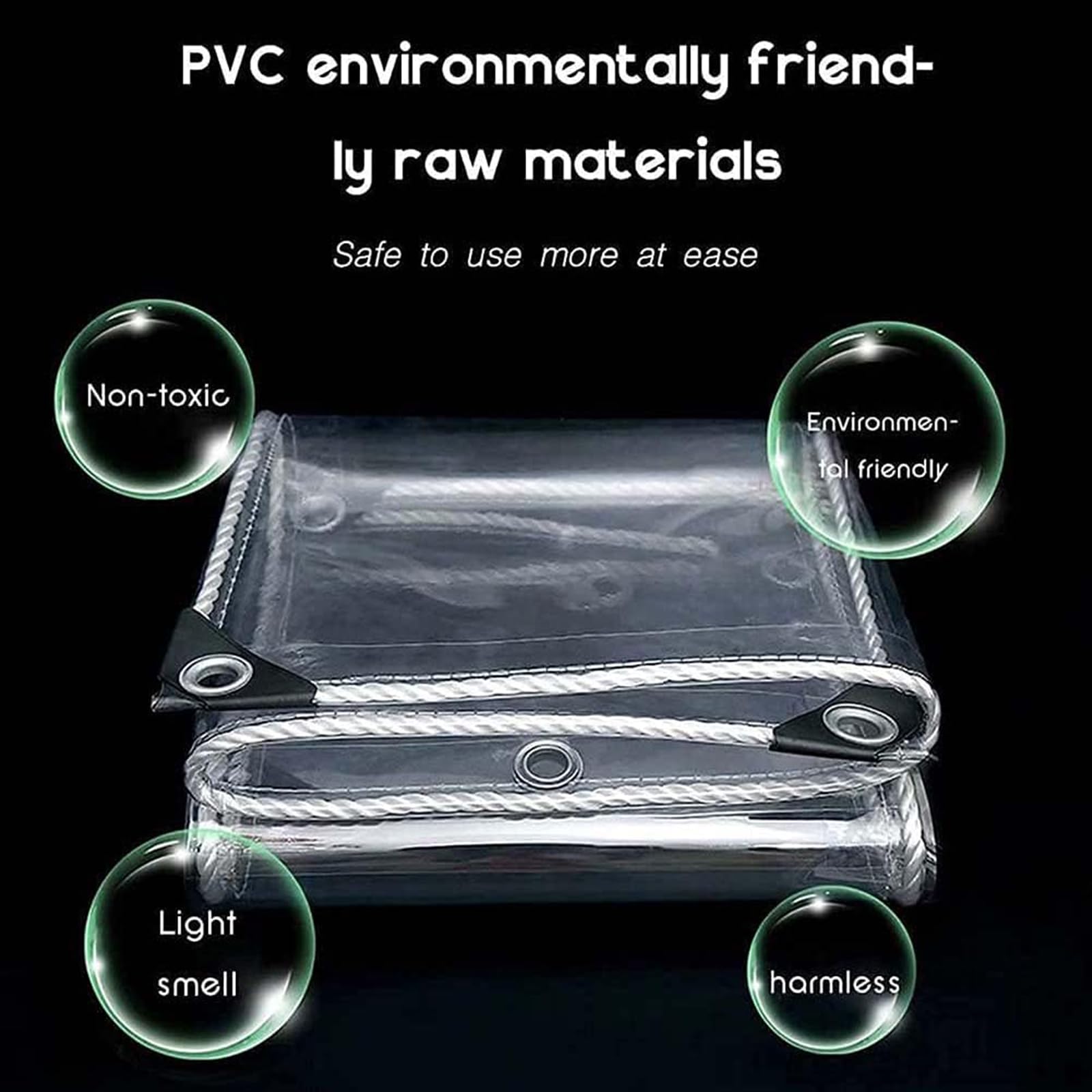 Bâche en PVC imperméable robuste 500 g/m² avec œillets, bâche C personnalisable, résistante au vent et aux déchirures, parfaite pour jardin et tonnelle – 5 x 10 m