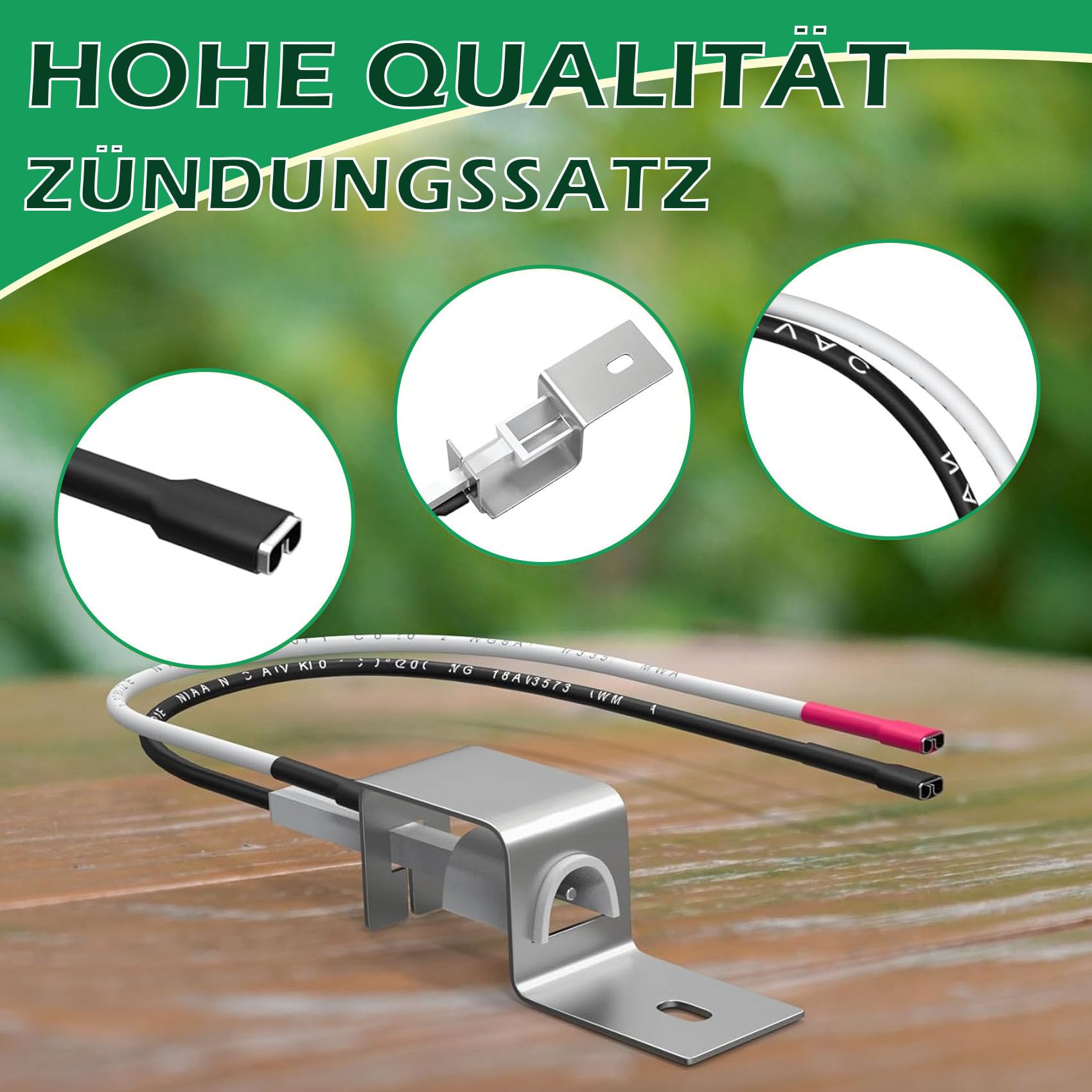 WELL GRILL Części zamienne do grilla gazowego Weber Q100, Q1000, Q1200, serii Q1400, palnik 60040 i żeliwny ruszt do grillowania 7644 i zapalnik elektryczny 80462 do grilla elektrycznego Weber Baby Q