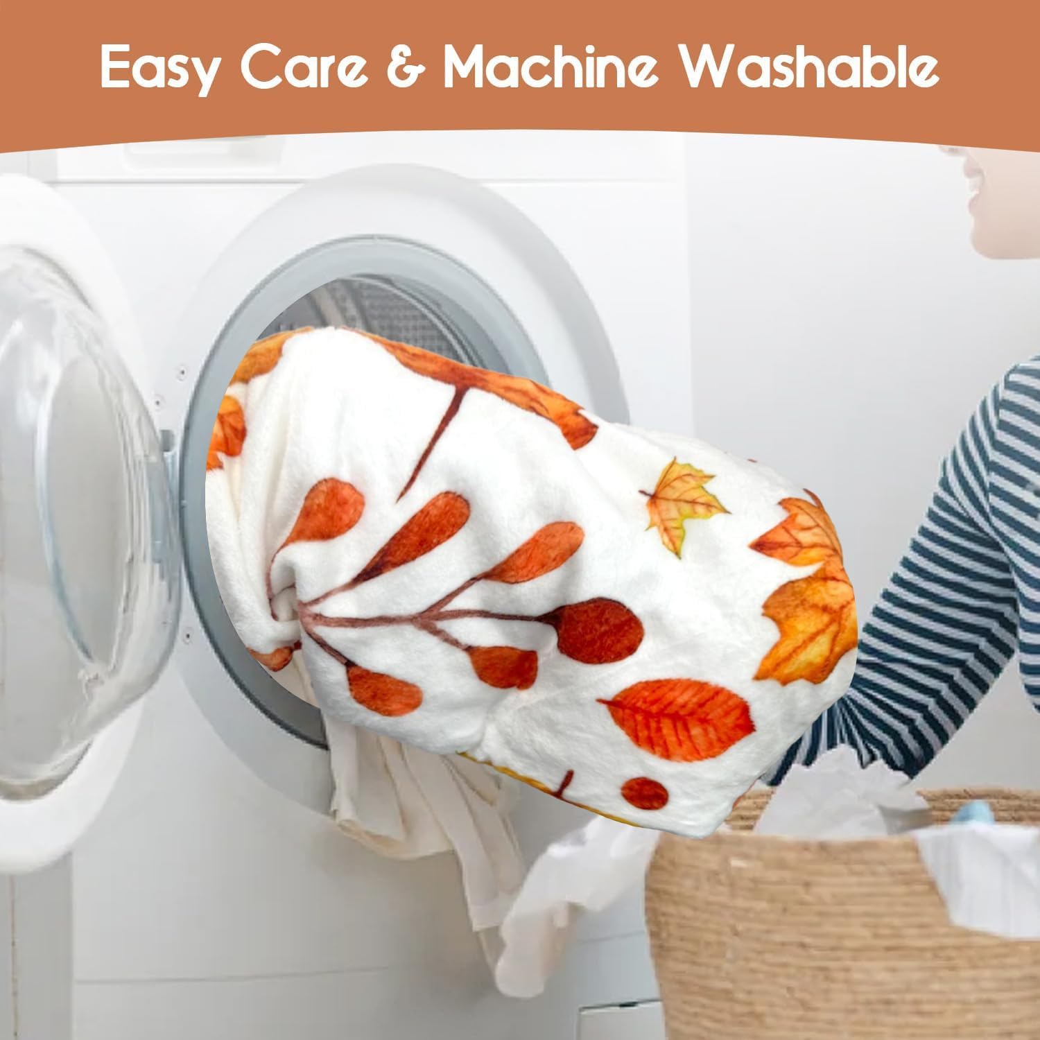 Fall Throw Blankets Fall Maple Leaf Thanksgiving Flannel Soft Blanket for Couch Bed Sofa Living Room Decor Blankets 50"x 60"