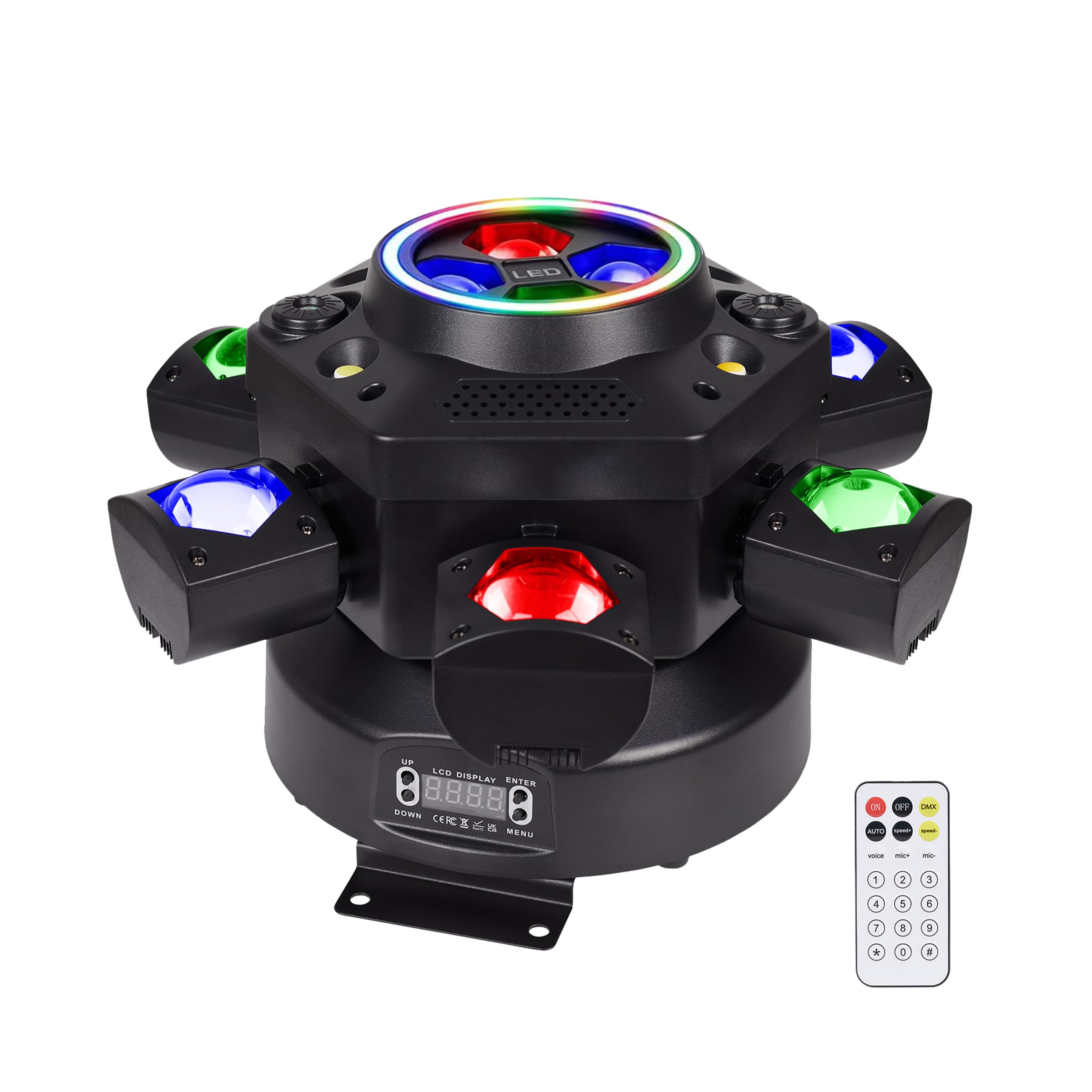 Photo 1 of Moving Head DJ Lights 150W RGBW, 6-Arm Party Stage Light with Remote
