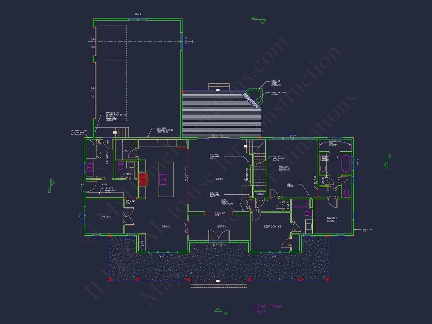 20-1573 HOUSE PLAN - Traditional Craftsman House Floor Plan with CAD Designs
