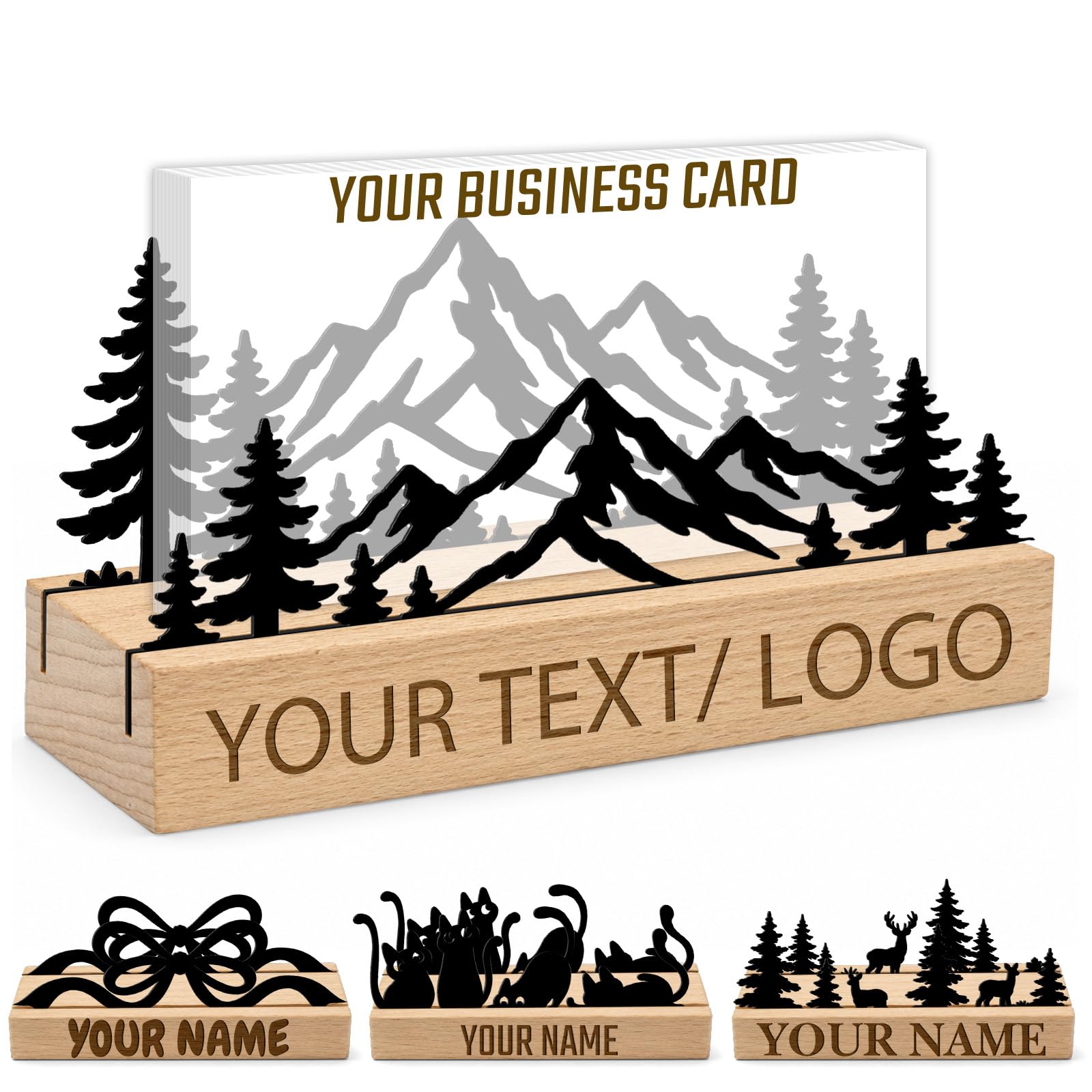 Custom Business Cards Holder for Desk, Business Card Display for Men Women