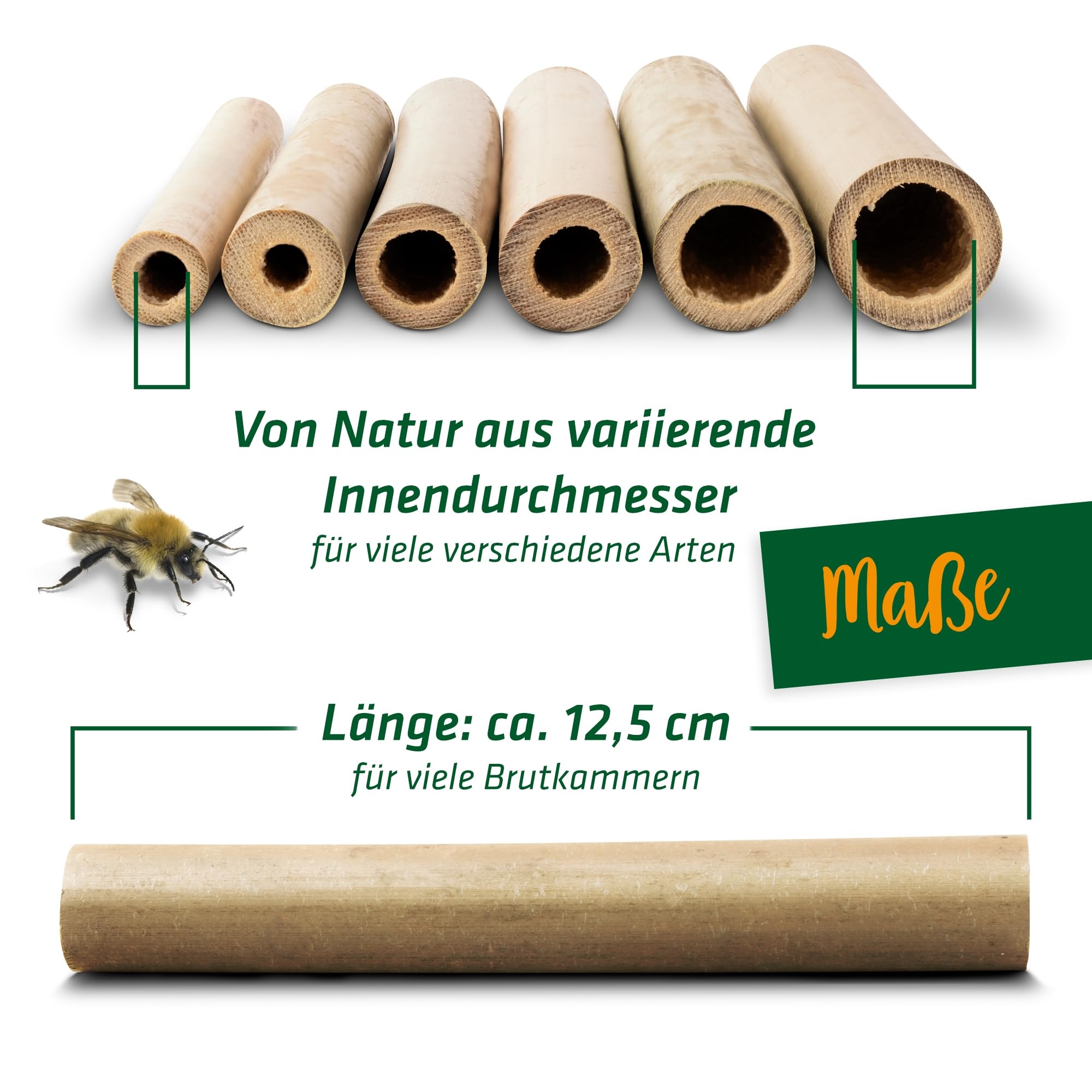 GARDIGO Bambusröhrchen für Insektenhotel 300 Stück Premium Qualität