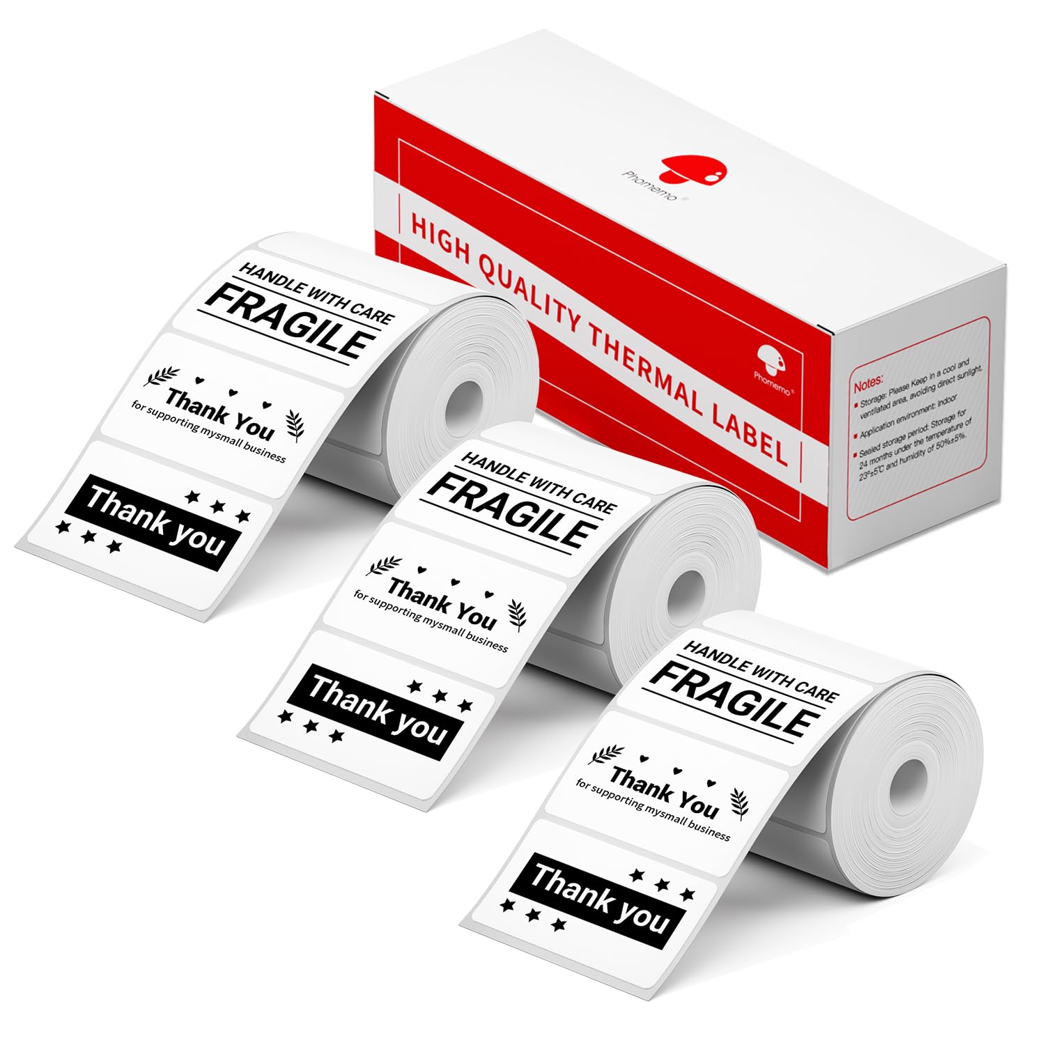 Phomemo 3 Rotoli Etichette M110 Etichette,Etichetta Autoadesiva,1,57"x0,78"(40x20mm),320 etichette/rotolo,Compatibile con Phomemo M110 M120 M220 M221 M108 M102 M100 M150 M250 M260 Etichettatrice