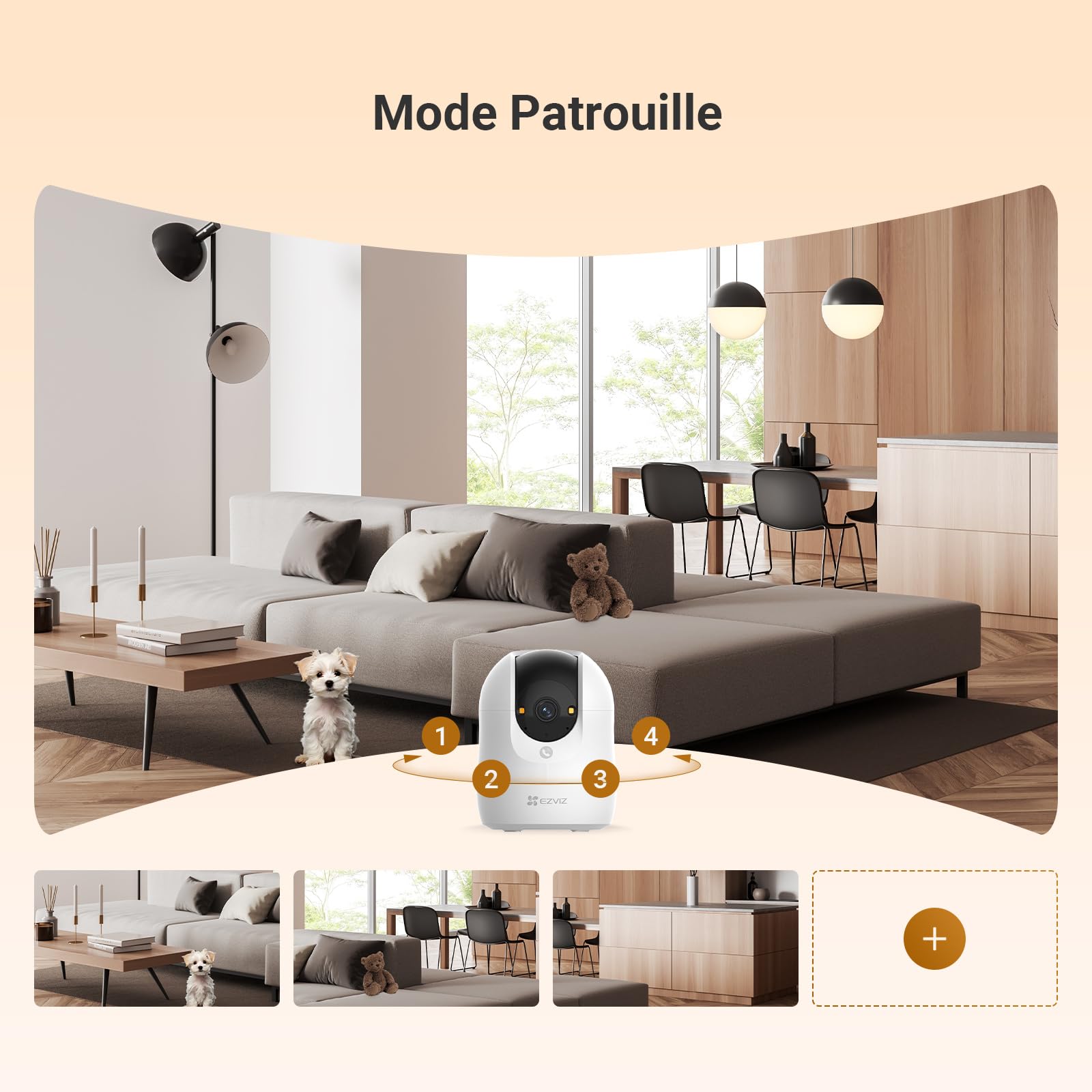 EZVIZ C6N G1 4K Caméra Surveillance WiFi Intérieure 360° Vision Nocturne Couleur WDR