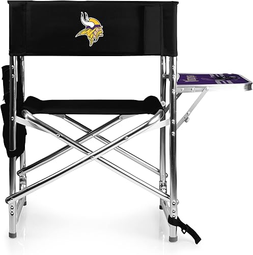 Miniatura 132 de PICNIC TIME NFL Unisex-Adult NFL Sports Chair with Side Table, Beach Chair, Camp Chair for Adults Negro