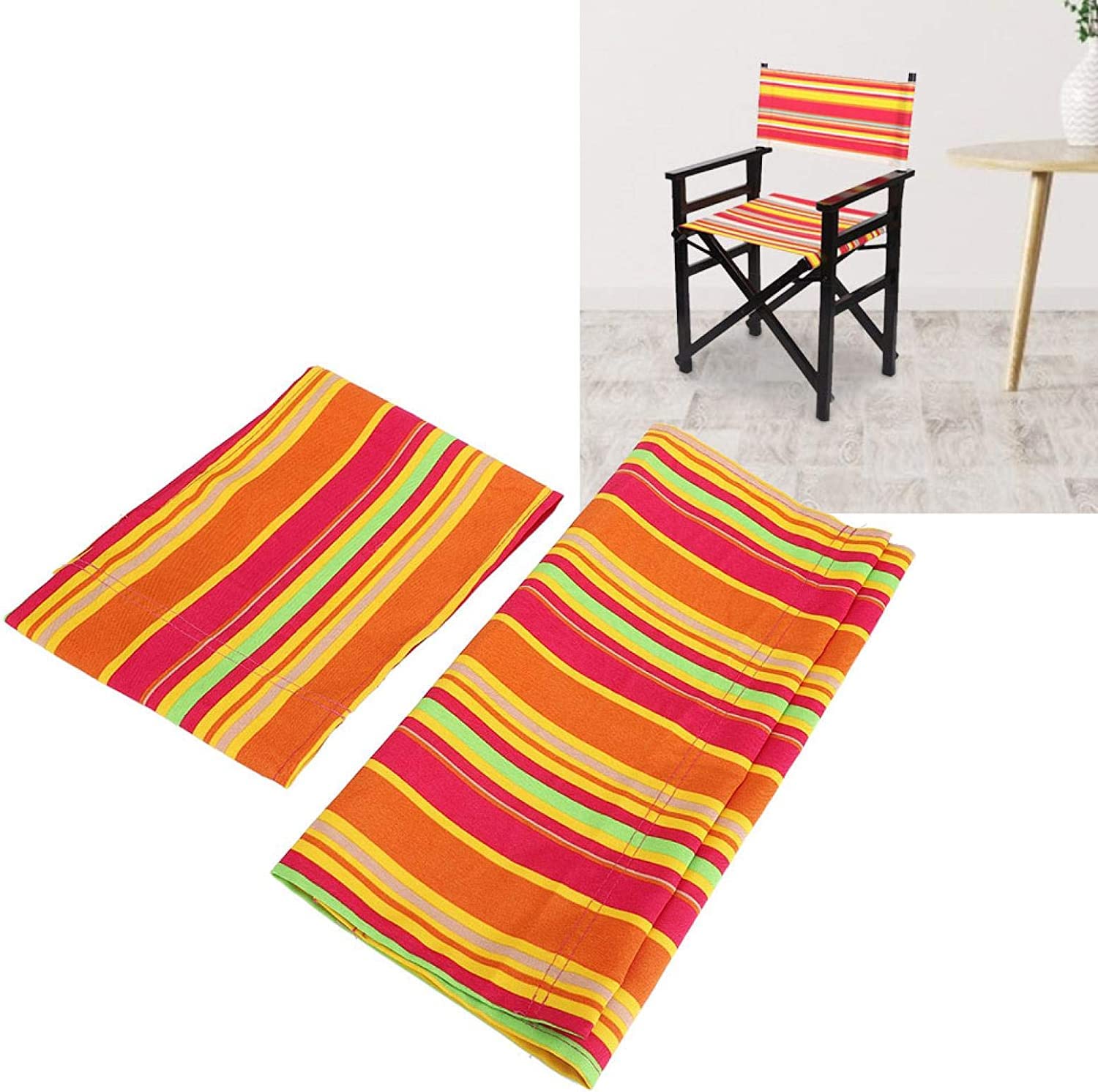 1 Juego Fundas para Sillas,Reemplazo de Lienzos para Sillas de Director,Directores Kit de Cubierta de Asiento de Reemplazo,Protector de Taburete,Duradera y Fácil de Limpiar Muebles Accesorios(Vistoso)