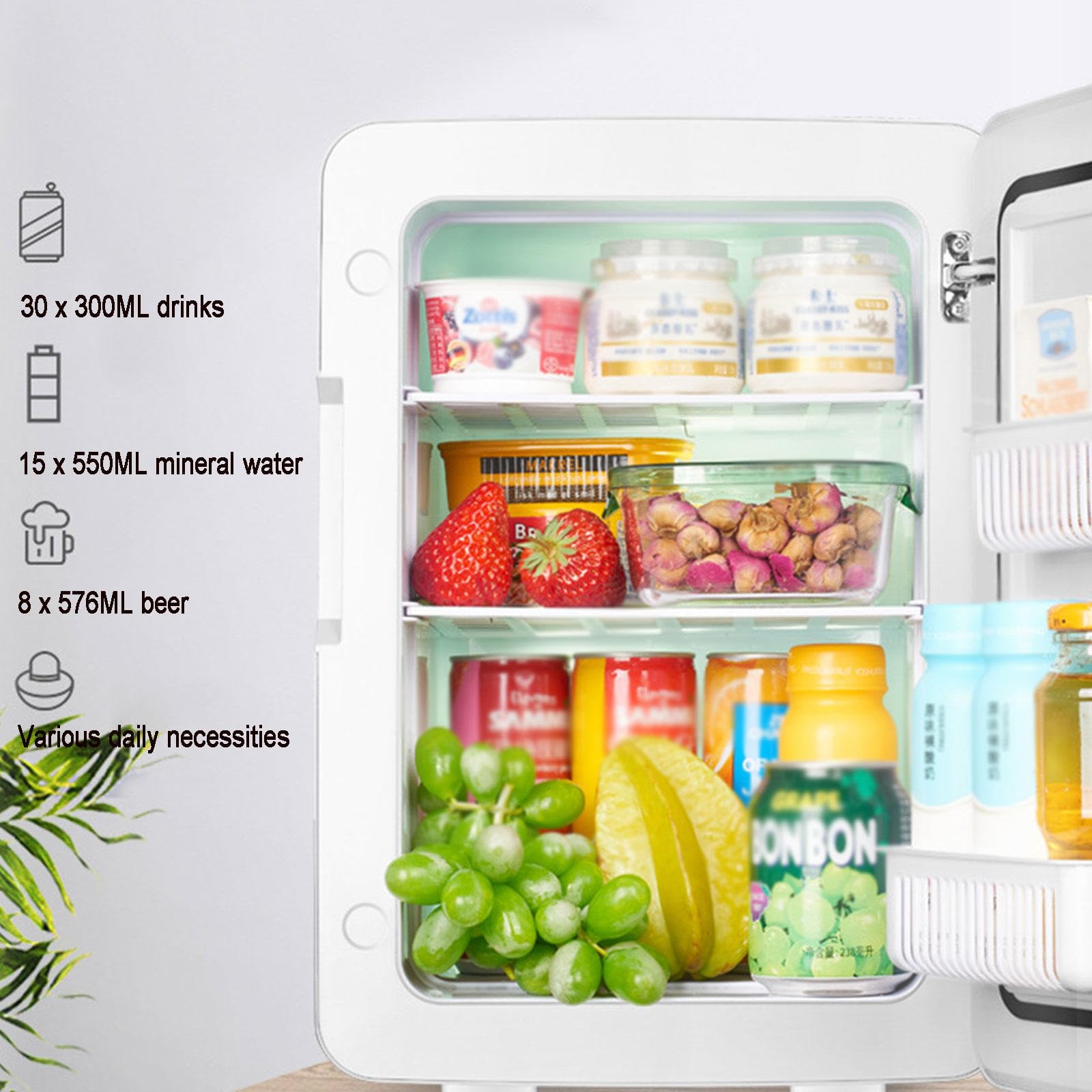 Refrigerador AutomóVil Hogar 12v / 220v Caja PequeñA Enfriamiento y CalefaccióN Hogar AutomóVil Dormitorio Estudiantes Doble Uso Mini Refrigerador para Bebidas Alimentos AutomóVil