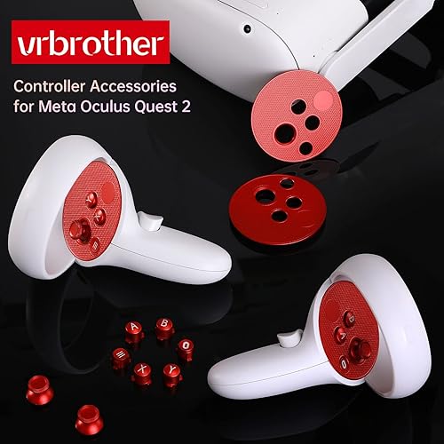 Miniatura 7 de VRbrother Metal Left and Right Controller Replacement Keyboard, Mushroom Caps, ABXY Buttons Return Key Function Key, Analog Joystick Replacement