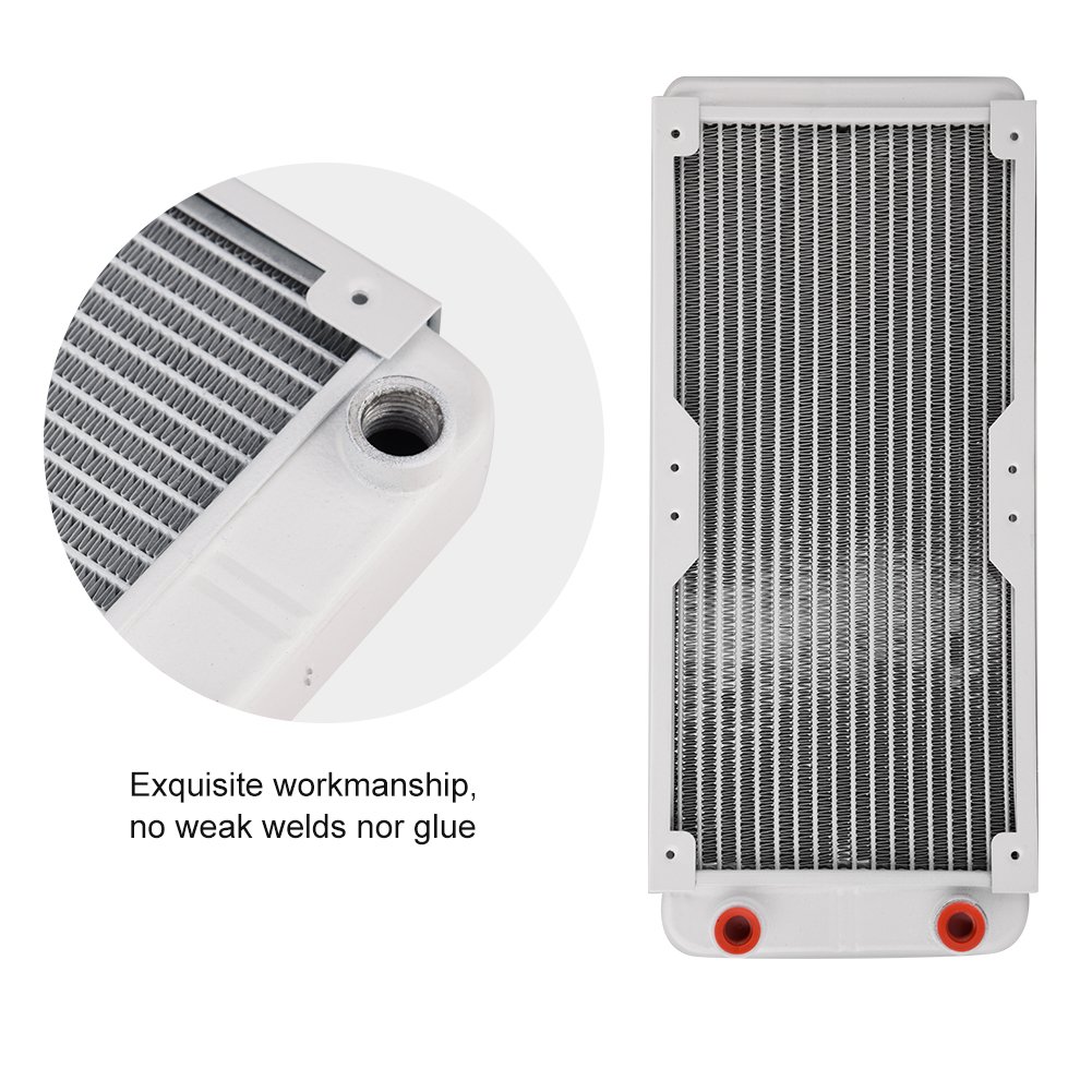 Radiateur en aluminium dissipateur de chaleur ordinateur refroidissement par eau échangeur de chaleur liquide blanc refroidissement haute performance pour ordinateur refroid (240mm)