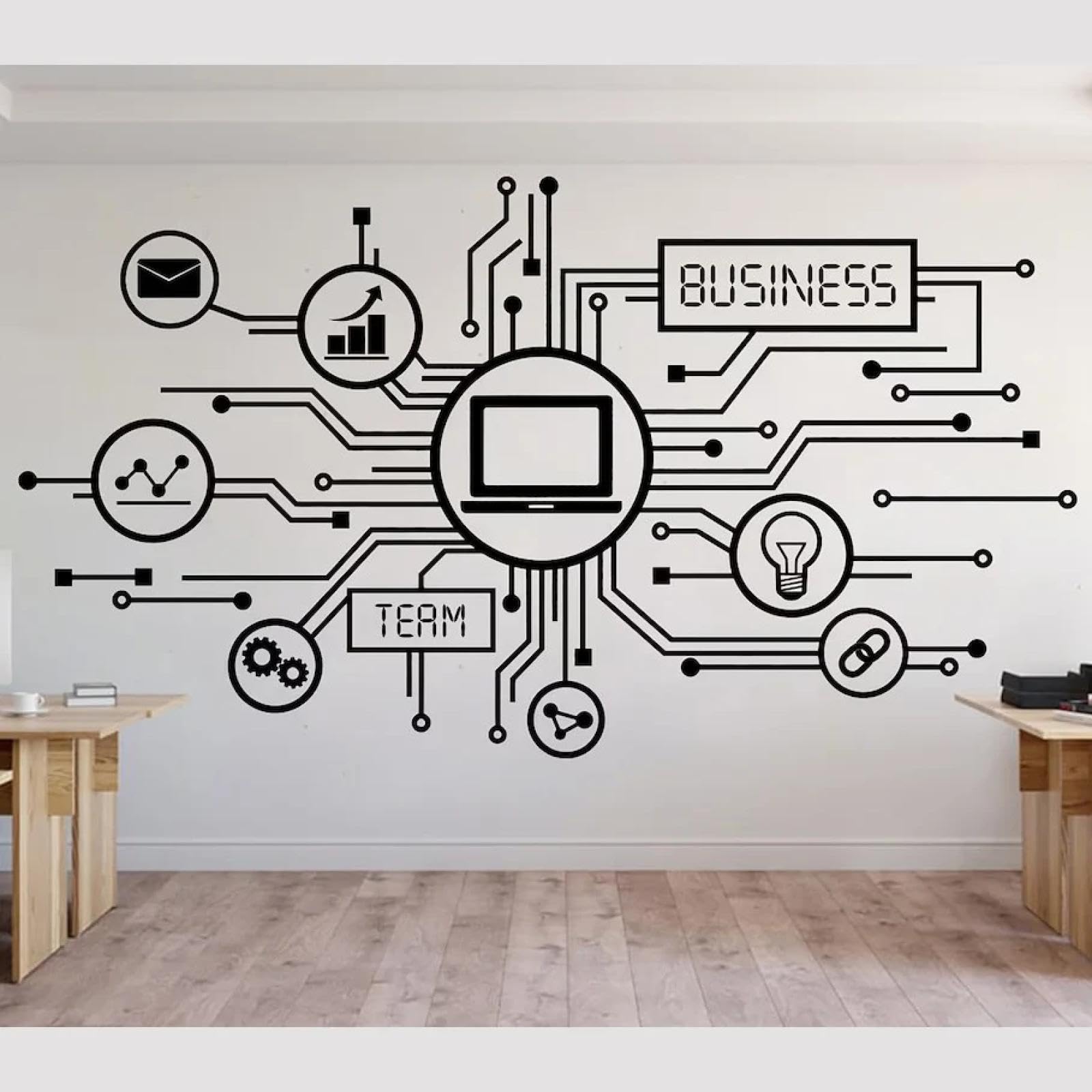 YOUOUSI Technical Circuit Board wall Decals, Company Office Business wall Decals, Office Children's Room Decorations, playroom Decorative wall Art Decals