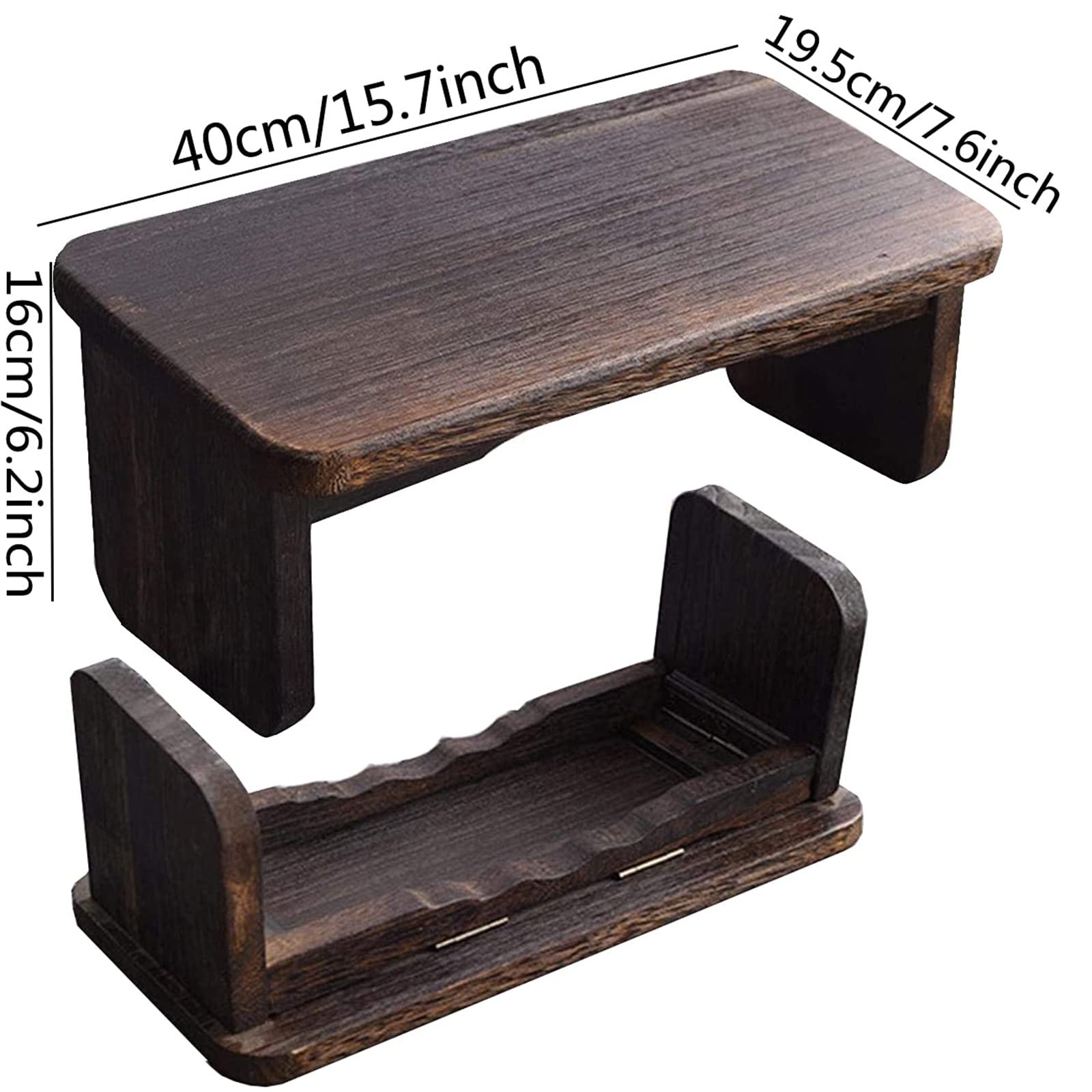 Klappbar Yoga Meditationsbank, Perfekter Holzkniehocker Ergonomische kniende Meditations-Yogabank, für Teezeremonie, Yoga, Beten, Tiefe Meditationsbank,Braun