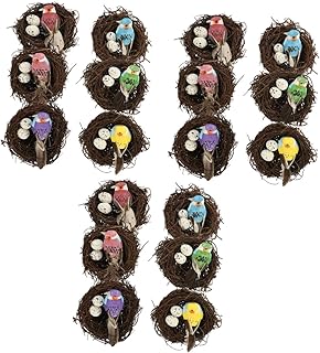 YARNOW 18 pcs Simulated Bird nest Bird nest Outside House Decor Wicker Decor Desktop Decor Artificial Craft Birds Bird nest Figurine Easter Bird Foam Artificial nest Ornaments Bird Craft