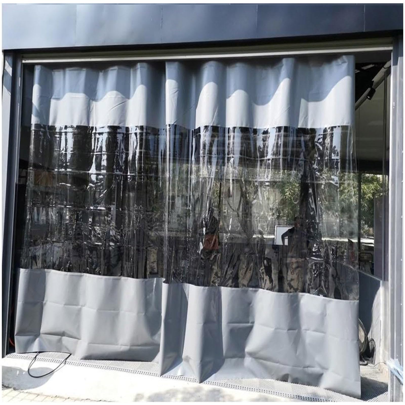 GJZQDKX Clear Gazebo Side Panels Outdoor Waterproof Tarp Curtains for Patio Carport Canopy 4.8x2.2m/15.7 * 7.2ft Transparent Tarpaulin with Eyelets
