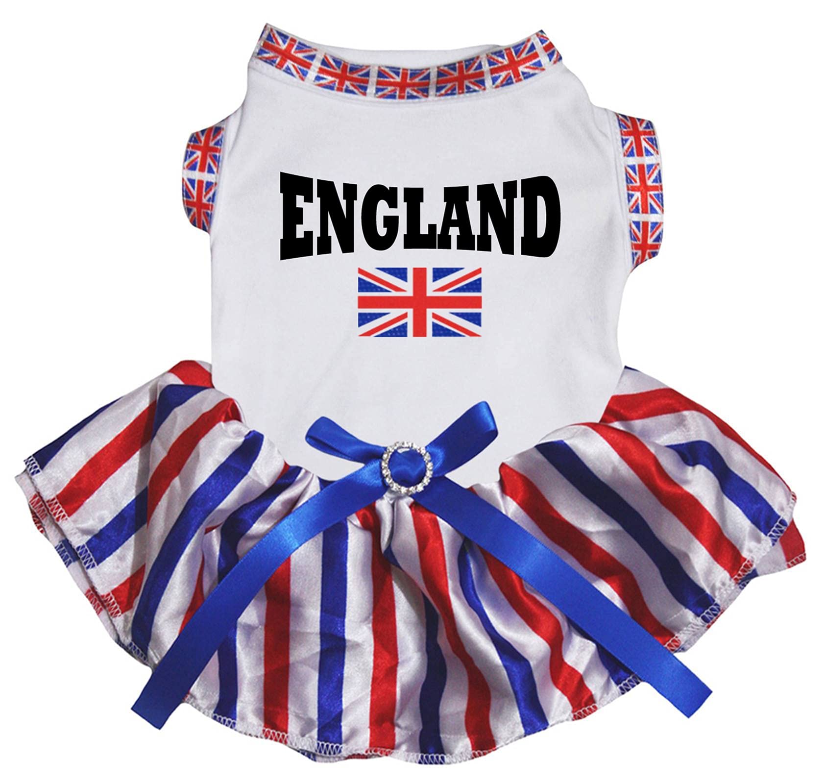 Robe pour chien Union Jack blanc XXL en tissu noble avec finitions soignées