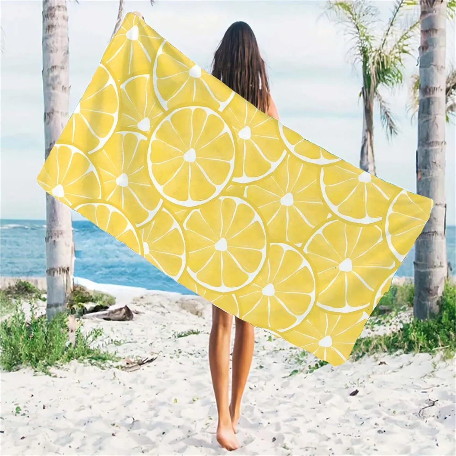 Serviette De Plage Serviette De Plage Citron Bain À Séchage Rapide