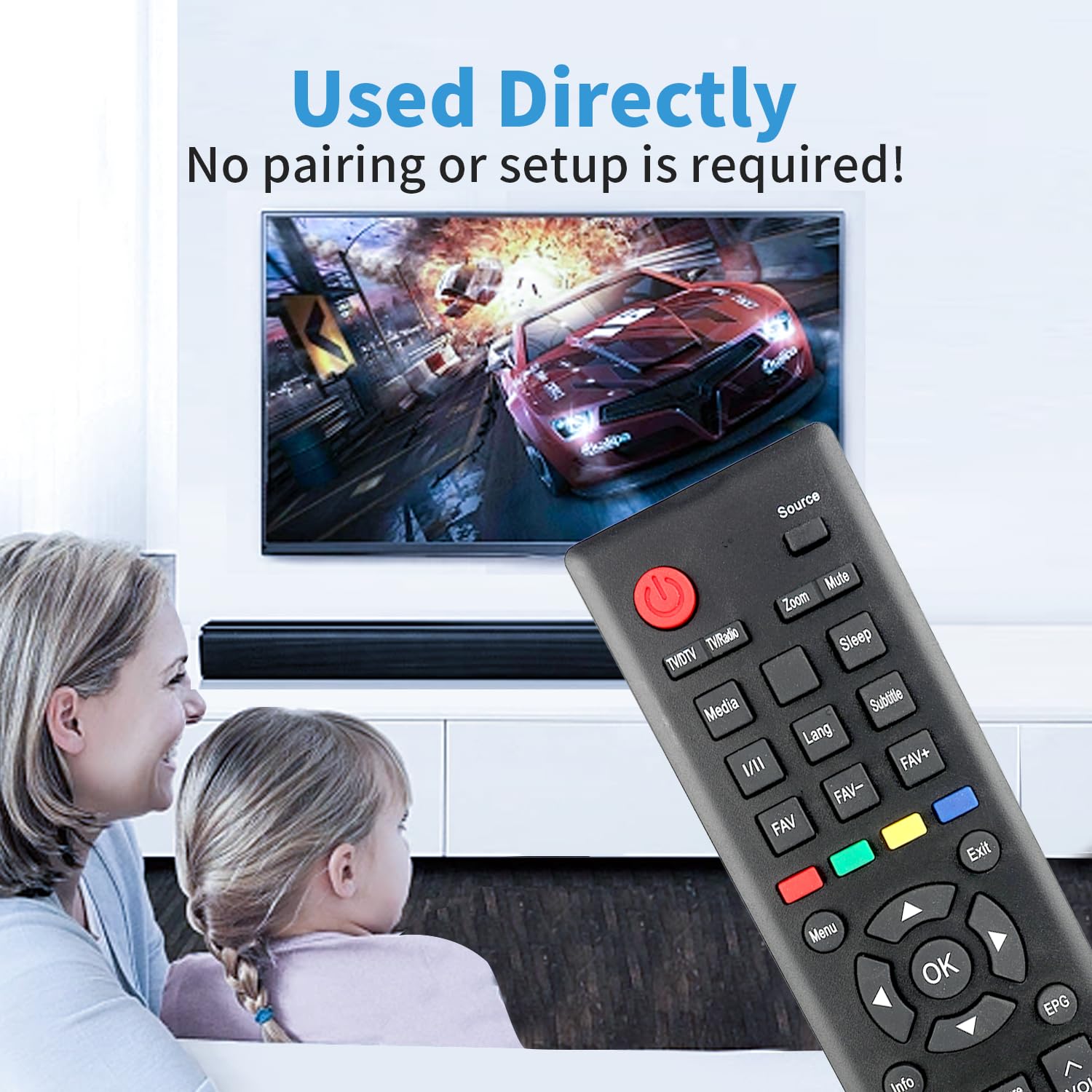 VINABTY Telecomando Di Ricambio ER-22601B Per TV Hisense: Compatibile Con H32MEC2150S, H40M2100S, H43N2100S, H49NEC2000S E Molti Altri Modelli - Infrarossi, Nessuna Programmazione - 2