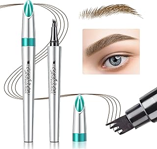 Eyebrow Pencil Eyebrow Tattoo Pen - Eye Makeup Eyebrow Tint Pen Micro 4 Point Brow Pen Lift & Snatch Eyebrow Microblading Pen Long-Lasting Waterproof Natural Eyebrow Hair Light Brown