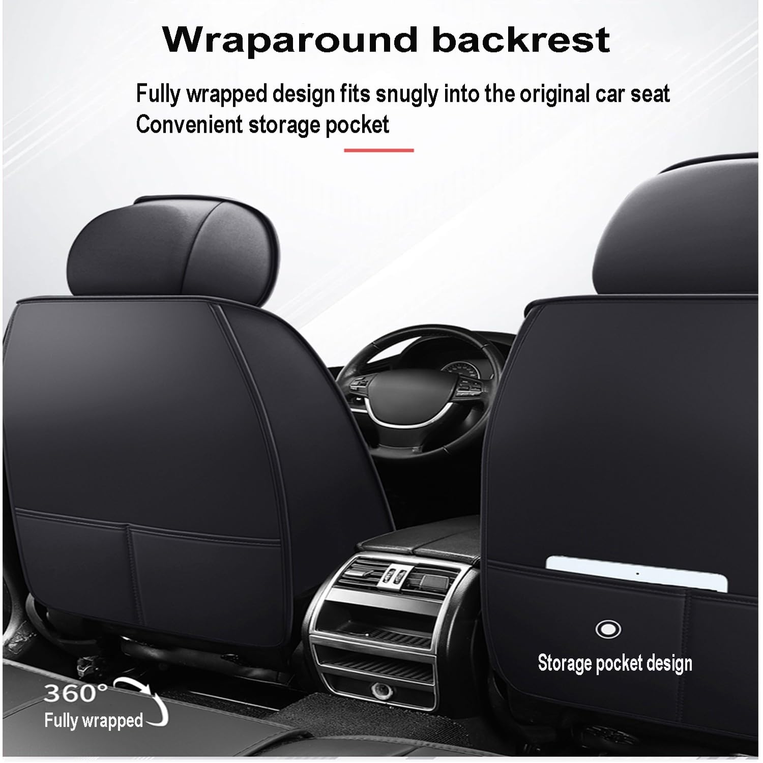 Generisch Autositzbezüge für 𝖠𝗎𝖽𝗂 A4 Avant 2015-2024 Sitzbezug,Wasserdichtes VerschleißFest Leder Full Set Auto Sitzschutz,Sitzbezüge Vorne und Hinten 5-Sitze Auto-Schonbezüge