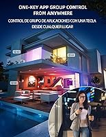 Vista 5 de Bombillas LED inteligentes WiFi, compatibles con Alexa y Google Home Assistant, sincronización de música, bombilla cambiante multicolor, A19 E26 10W