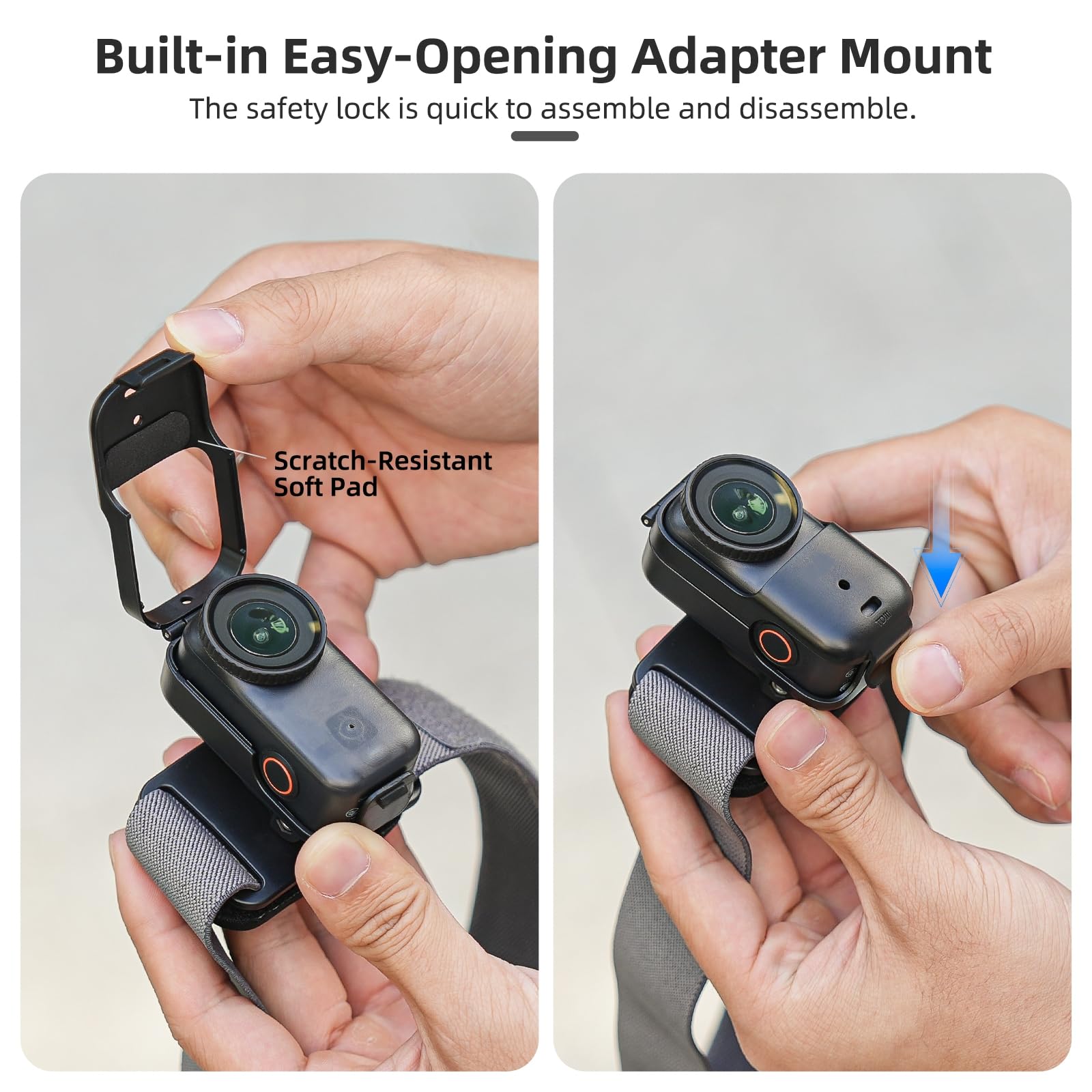 para dji Osmo Nano Soporte para Diadema, Correa de Retención Elástica Ajustable Giratoria Vertical/Horizontal, Soporte de Expansión para Cámara Deportiva Osmo Nano