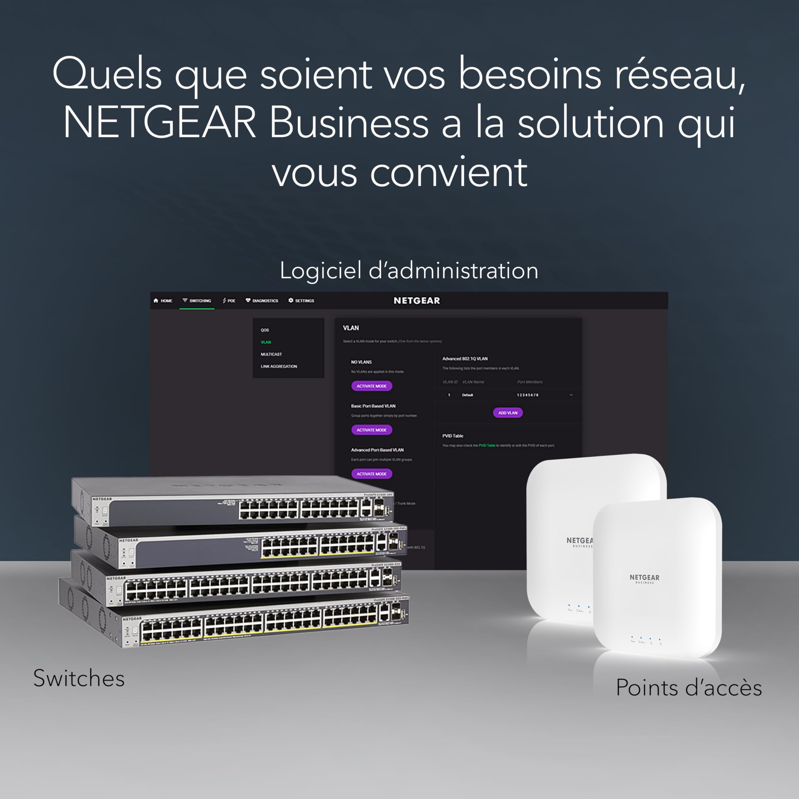 NETGEAR Switch 5 Ports Gigabit Ethernet PoE (GS305PV3) - avec 4 PoE+ à 63 W, Montage sur Un Bureau ou en Rack, Ultra Silencieux