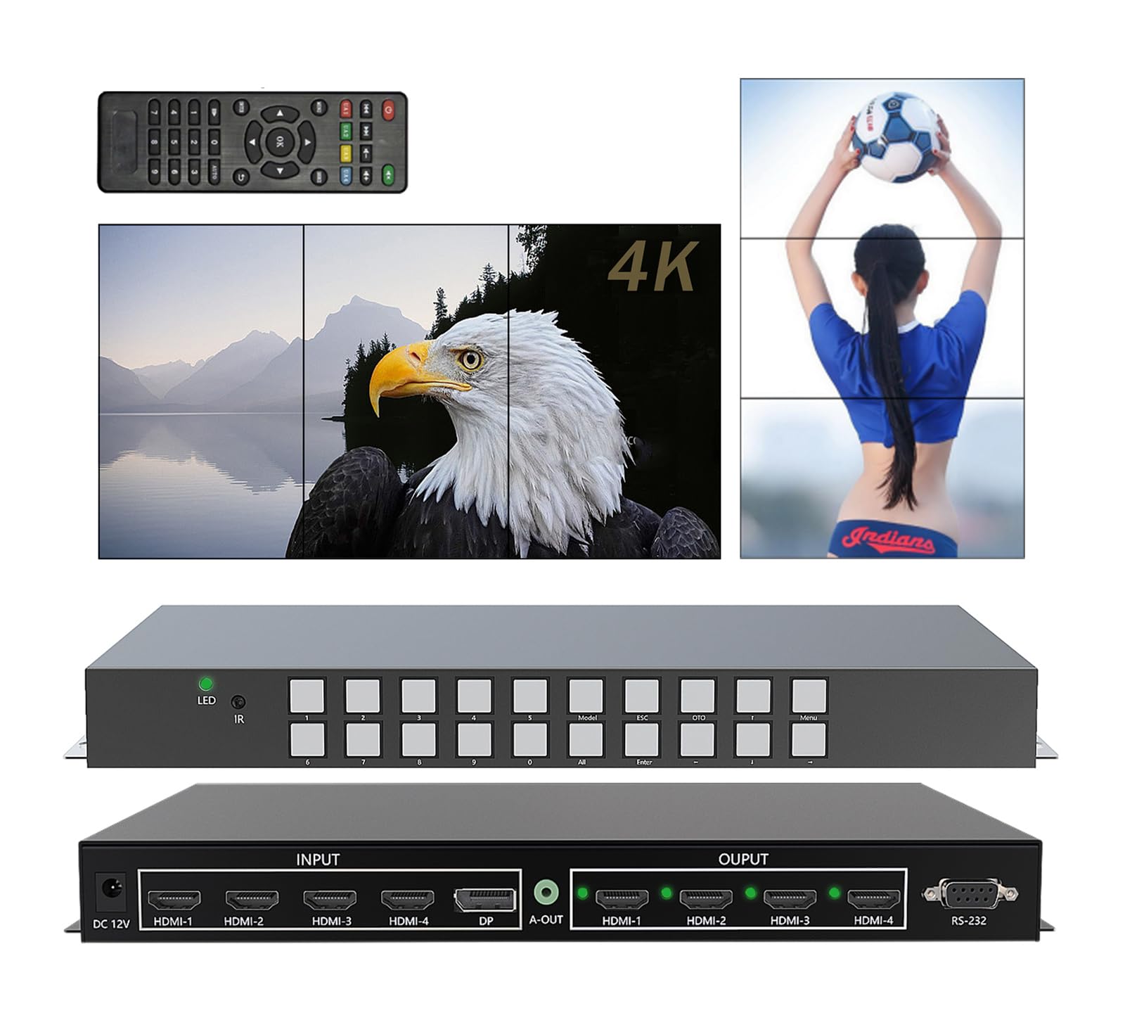 Contrôleur mural vidéo 4K60Hz HDMI 2.0 ICUIXIAN 2x2 multi-écrans - 8