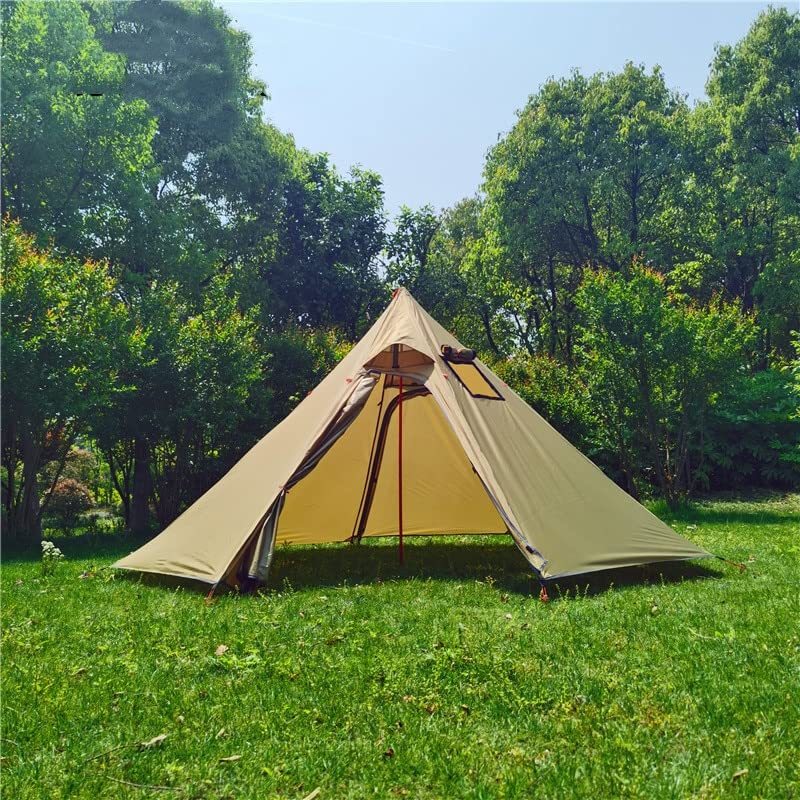 Tente camping 3-4 personnes avec trou de cheminée pour cuisiner sans fumée