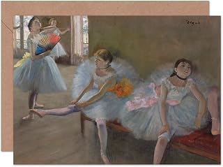 Artery8 Edgar Degas Dancers In Classroom C1880 Painting Fine Art Greeting Card Plus Envelope Blank Inside