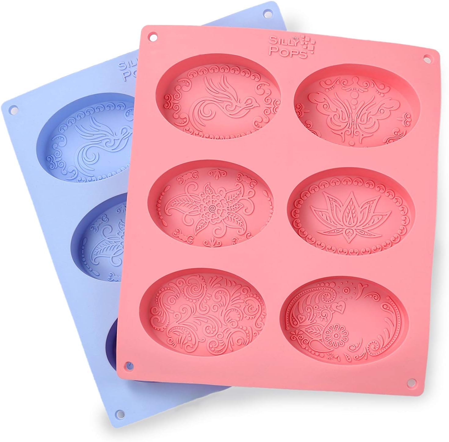 Ellipse Silicone Soap Molds Set of 2 for 12 Cavities