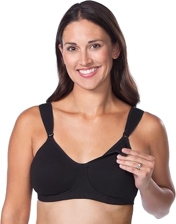 LEADING LADY, Loving Moments Cotton Nursing Bra, Fold-Down Cups, One Hand Nursing Clasps, Full Coverage, Adjustable