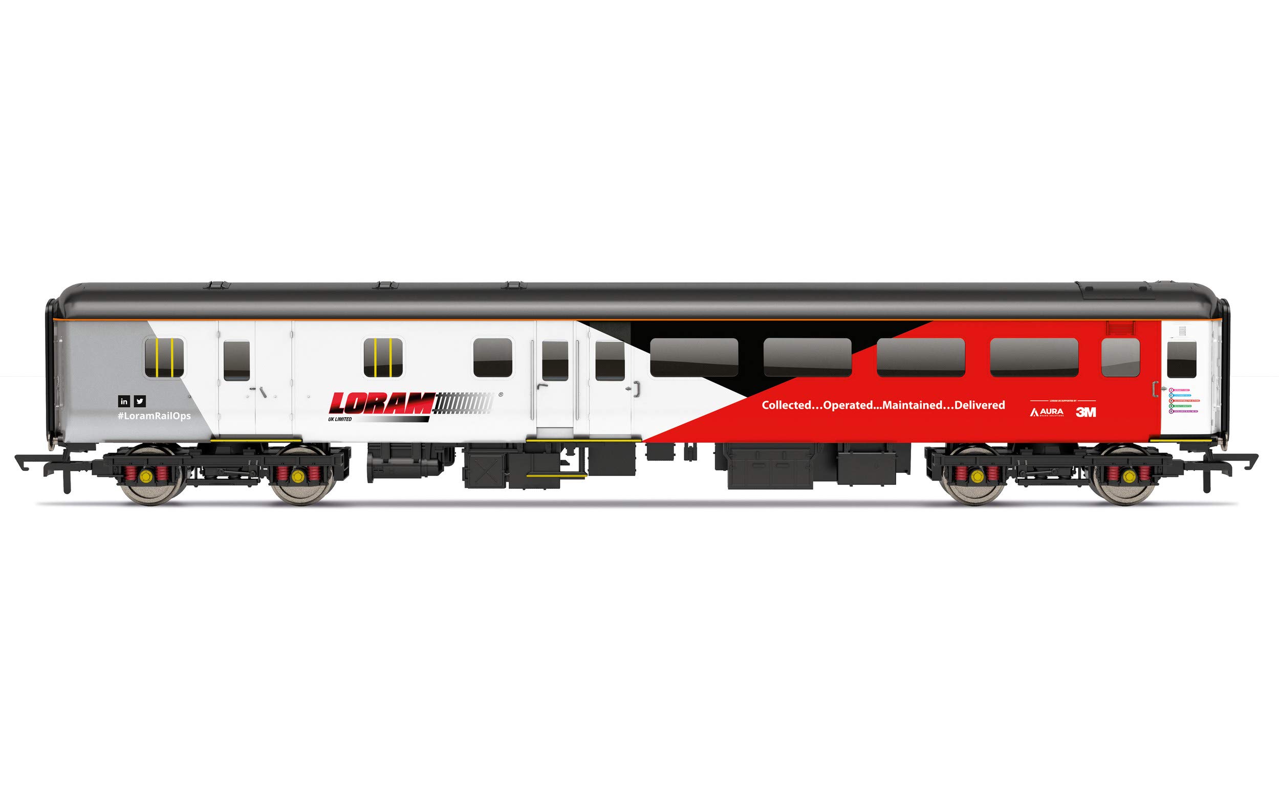 Hornby Coach Car - R40144 Loram, Mk2F BSO, 9525 - Era 11 Train Toy, 00 Gauge Carriage for Train Set, Rolling Stock Models for Adults - 1:76 Scale Model Gift, Red
