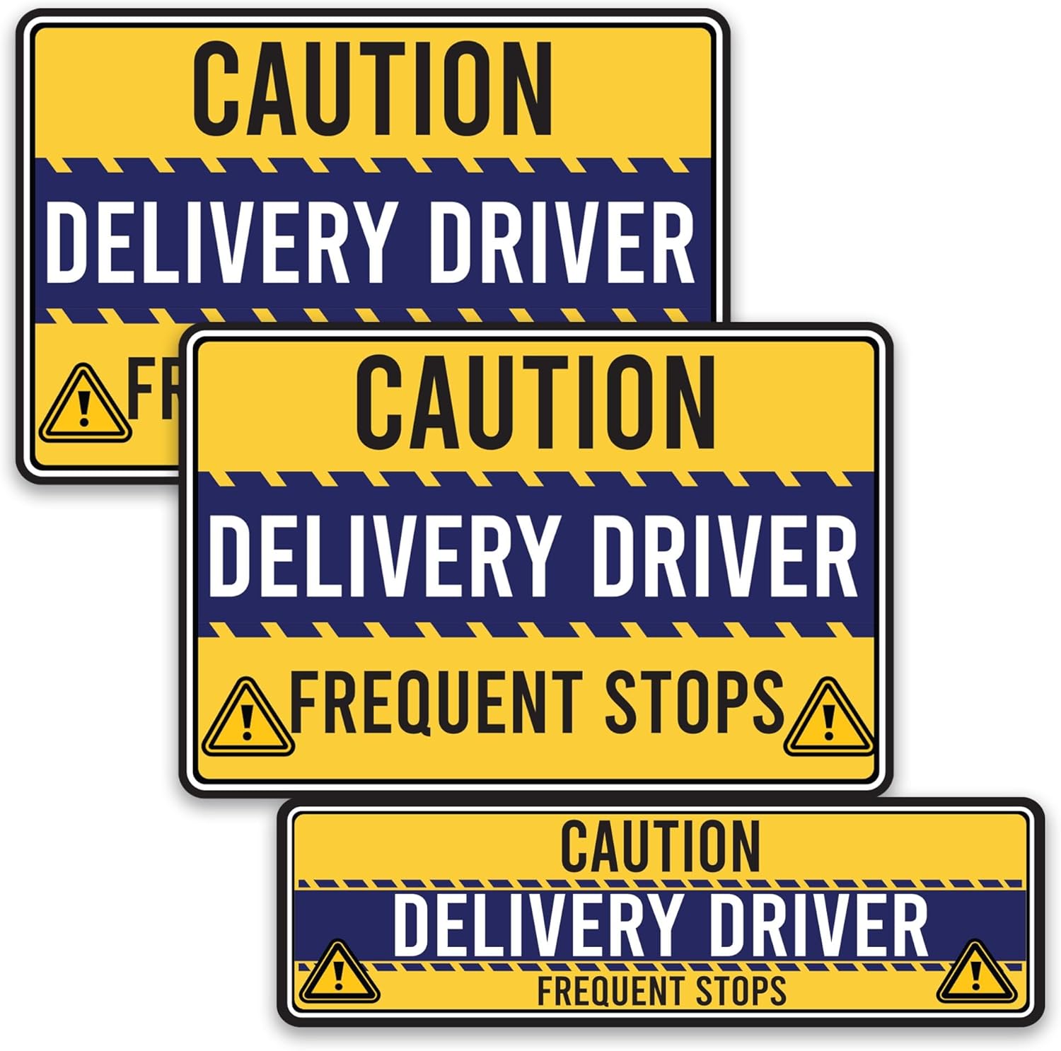Magnet Me Up Caution Frequent Stops Delivery Driver Magnet Decal, 2PK, Large 12x18 inch, Heavy Duty Automotive Magnet for Car, Any Magnetic Surface, Flex Delivery Driver, Crafted in USA