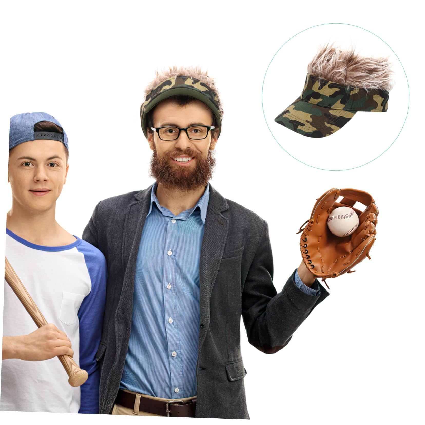 Healvian Sombrero de Béisbol Unisex con Peluca Gorro de Sol para Actividades Aire para Eventos