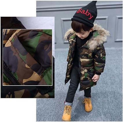 Amazon | [Hifmecky] 子供服 ダウンコート ダウンジャケット 迷彩 