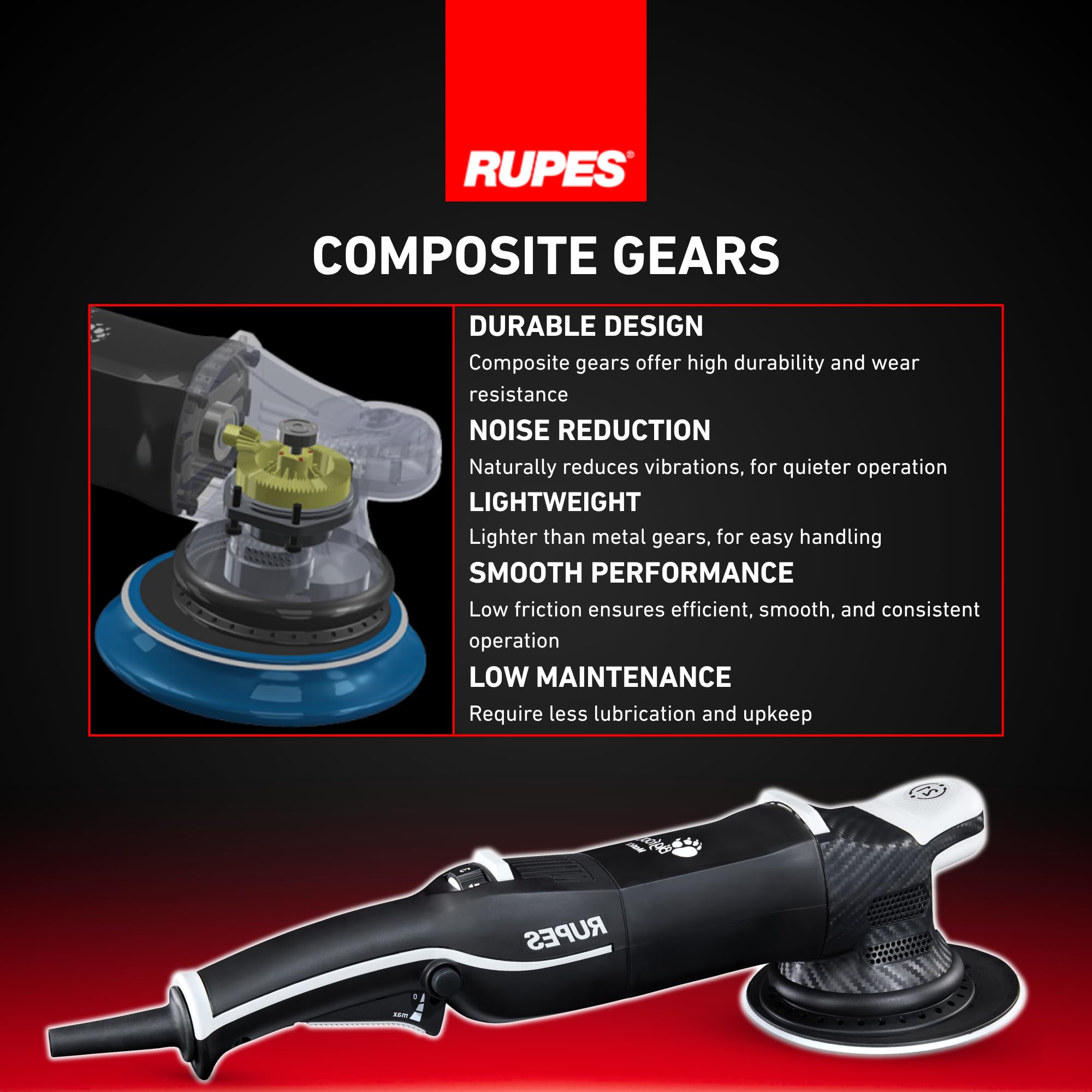 RUPES LHR21V - Lucidatrice orbitale singola Bigfoot Mark V, rumore e