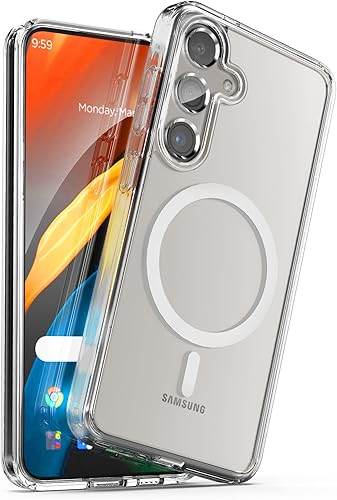 Encased MAG - Funda para Samsung Galaxy S24 Plus (2024) compatible con MagSafe, cubierta magnética de carga inalámbrica (transparente)