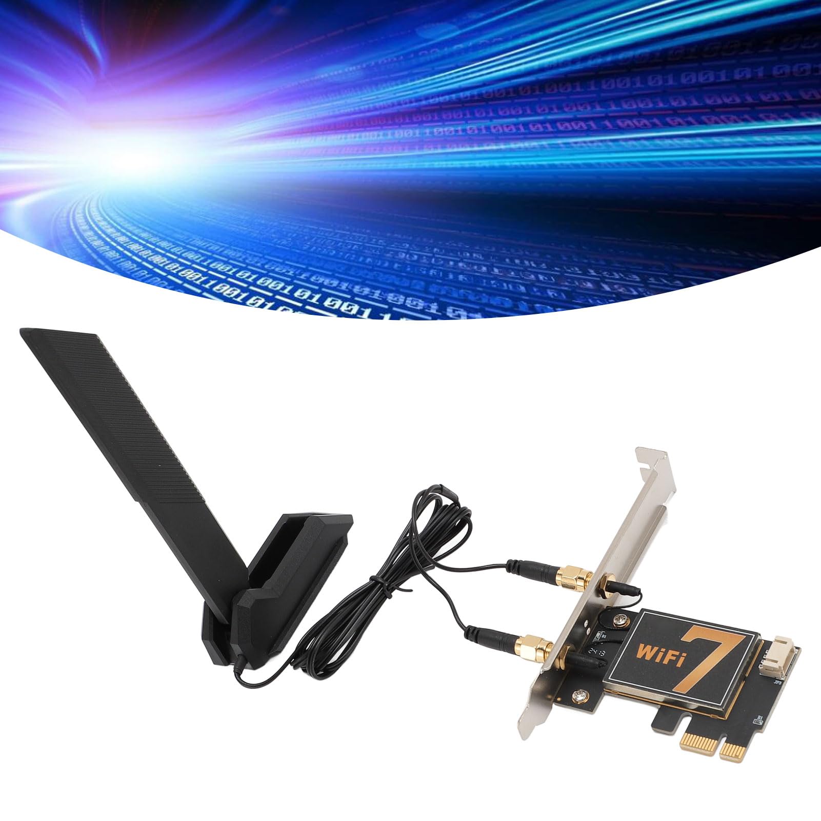 Scheda PCIe WiFi 7, Scheda di Rete Wireless con Banda 8774Mbps, Antenna Pieghevole da 12DB per PC Desktop 10 11 OS